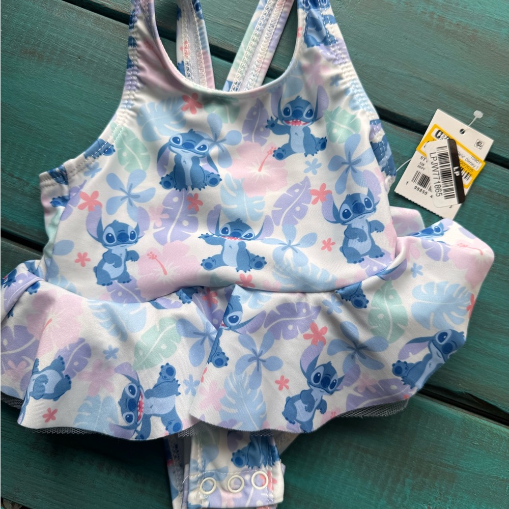 Disney Pastel Blue & Lavender Lilo & Stitch Ruffle One-Piece